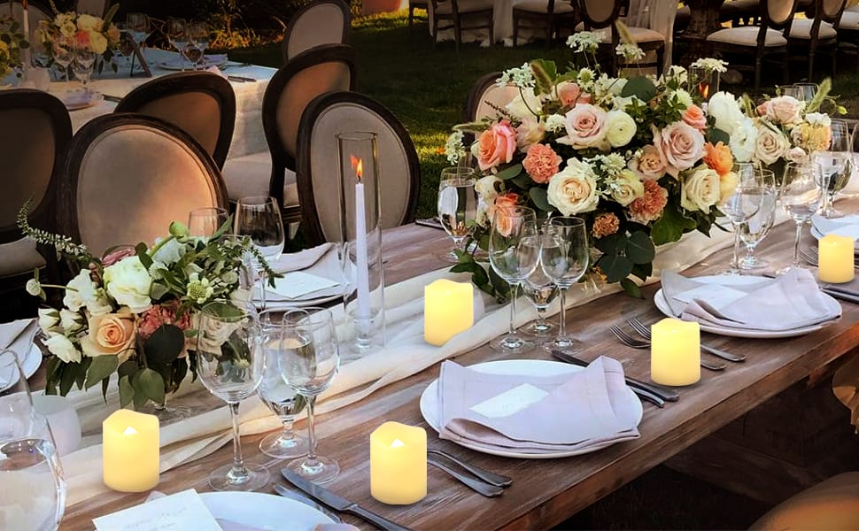 Battery Operated LED Tea Lights in Warm White for Wedding