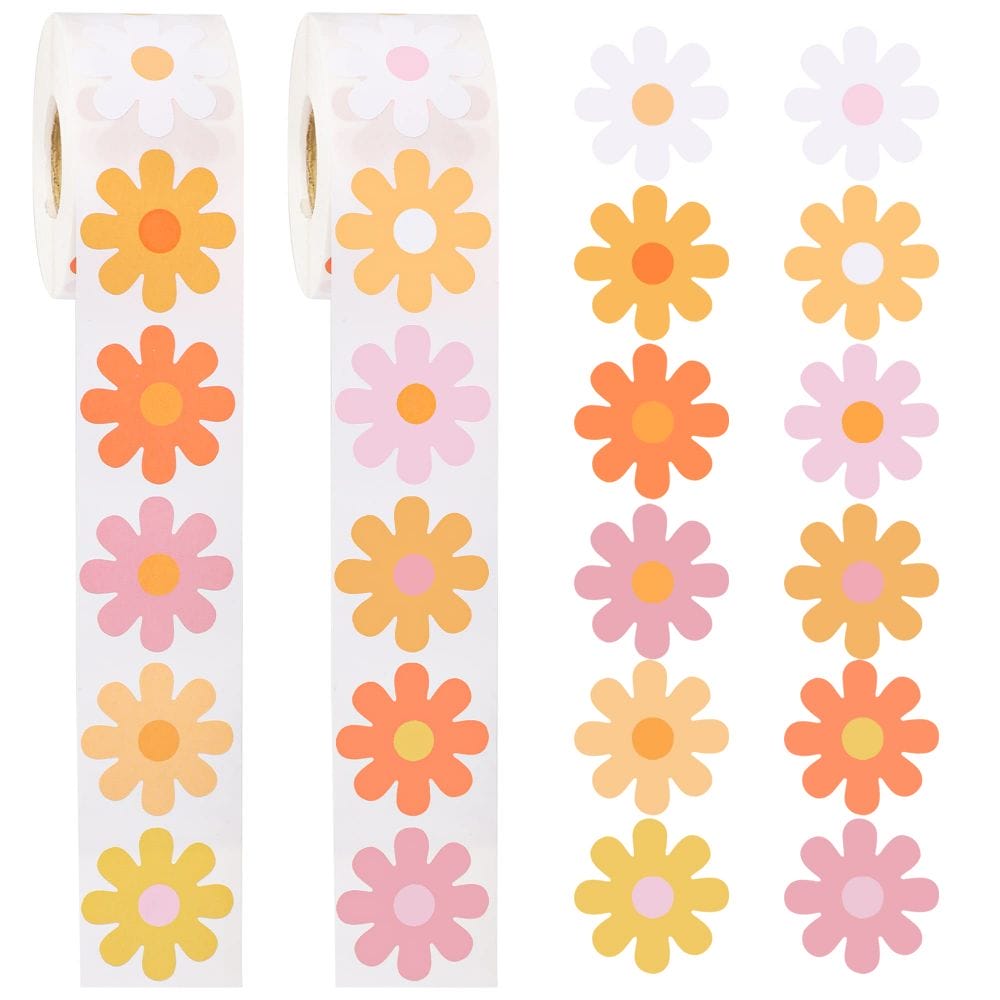 Boho Daisy Stickers Hippie Groovy Stickers Retro Flowers Self-Adhesive  Decals - SUNBEAUTY