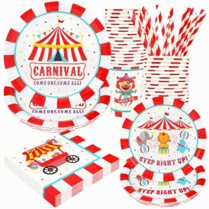 Carnival Party Supplies Decorations Paper Tableware Set