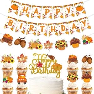 Colorful Harvest Autumn Theme Thanksgiving Birthday Party Decorations Set