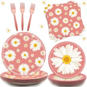Daisy Flower Party Supplies Tableware Set