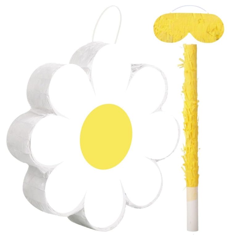 Daisy Flower Pinata Set Include Bat Blindfold Confetti Tassel