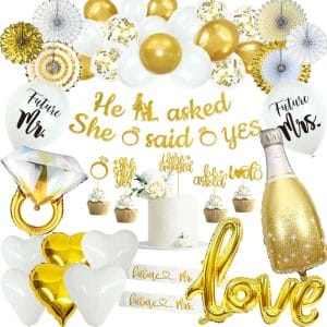 Engagement Party Decorations Gold He Asked She Said Yes Decorations Kit