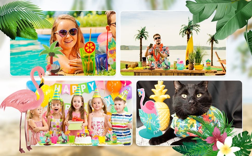 Felt Party Centerpieces for Tropical Summer Hawaiian Beach Pool Party