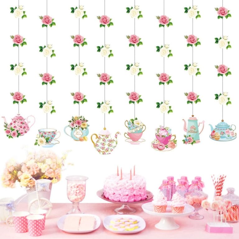 Floral Tea Party Decorations Hanging Garland