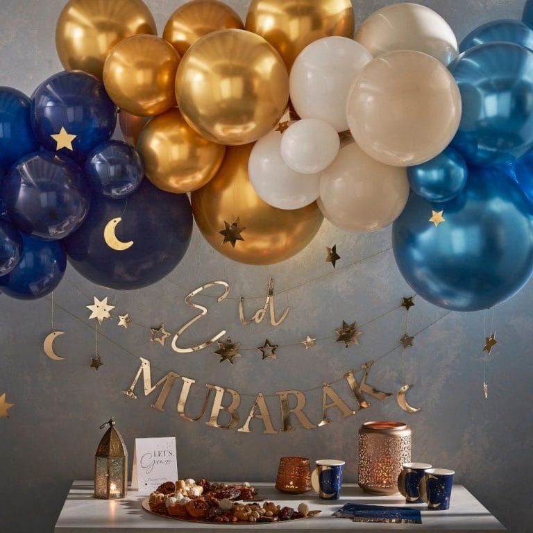 Gold Eid Mubarak Tableware and Decorations