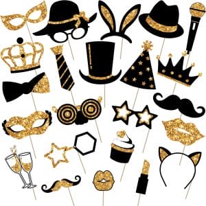 Gold Photo Booth Props For Parties