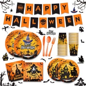 Halloween Party Decorations Tableware Witch Pumpkin Party Supplies