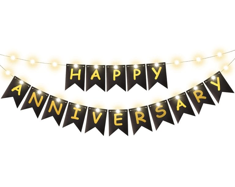 Happy Anniversary Banner with LED Fairy String Light