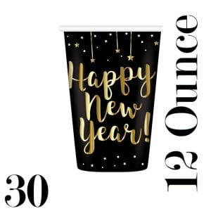 Happy New Years Eve Paper Cups 12oz