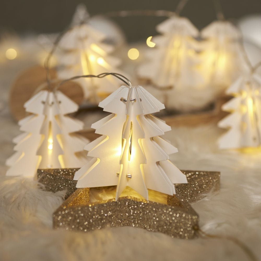 Custom Christmas Tree LED Garland Warm White Paper Honeycomb - SUNBEAUTY