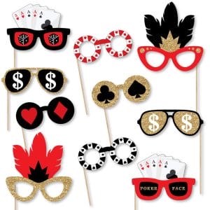 Las Vegas Glasses Paper Card Stock Photo Booth Props