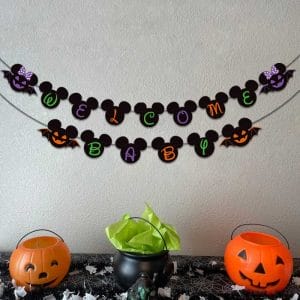 Mouse Themed with pumpkin lanterns for wall decor