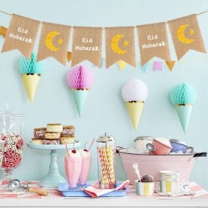Mubarak Decorations Garland with ice-cream honeycomb for party celebration