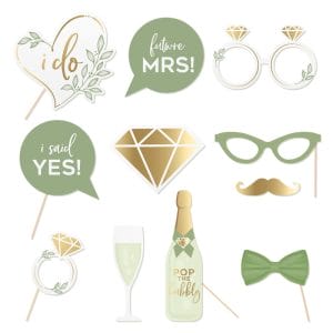 Olive Green Wedding Photo Props Kit