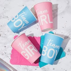 Paper Party Cups for Gender Reveal