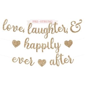 Pre-Strung Love Laughter & Happily Ever After Banner