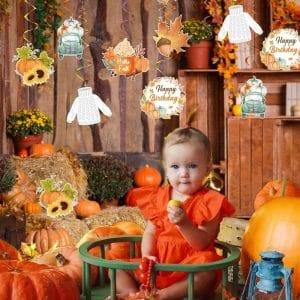 Pumpkin Baby Shower Fall party swirls for kids