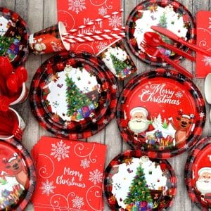 Red Christmas Party Tableware Set