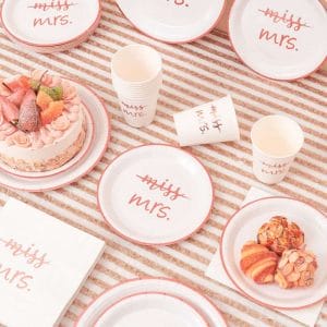 Rose Gold Miss to Mrs Party Tableware