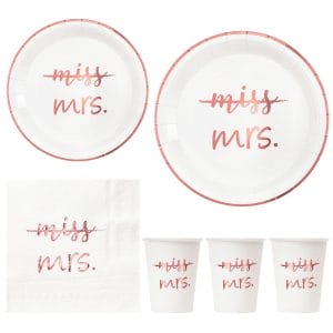 Rose Gold Miss to Mrs Tableware Set