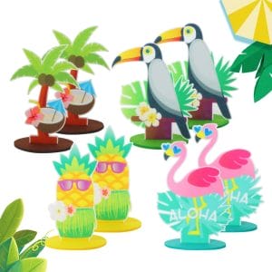 Summer Hawaiian Party Decorations with 8pcs felt party centerpieces