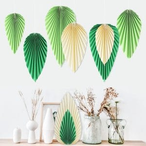 leaf shape paper fanfor home decor