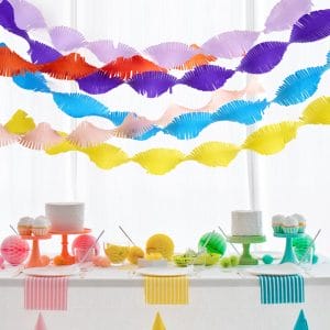 rainbow streamers with 6 colors for rainbow themed party