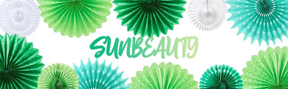 sunbeauty green decorative paper fans