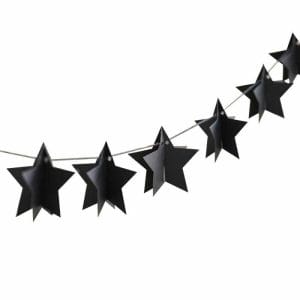 3D Star Black Paper Bunting