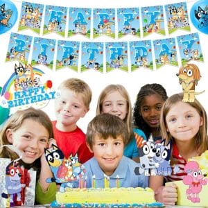 Birthday Balloons Sets, Blue Dog Cartoon Themed Balloons Decoration Sets