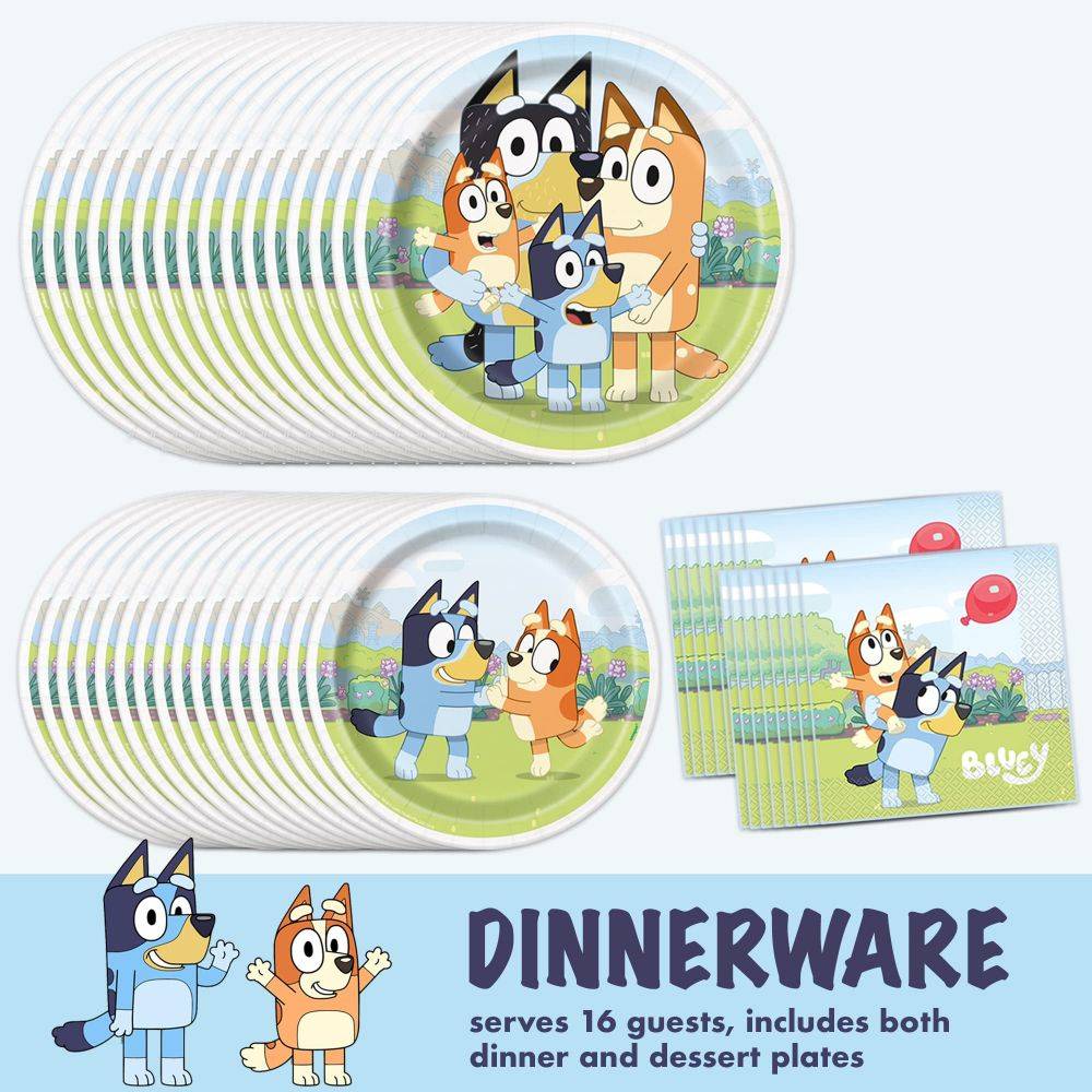 Bluey Party Supplies Bluey Birthday Decorations Plates and Napkins
