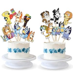 Bluey Themed Cake Toppers with Cakes