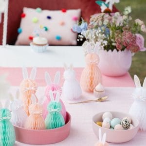 Bunny Honeycomb Decorations Easter Table Centerpieces