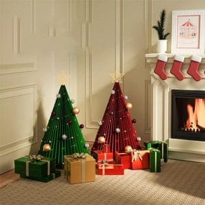 Christmas Tree Kraft Paper Honeycomb Decorations Centerpieces