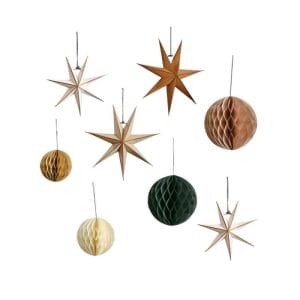Cosy Copper Paper Star Hanging Decorations