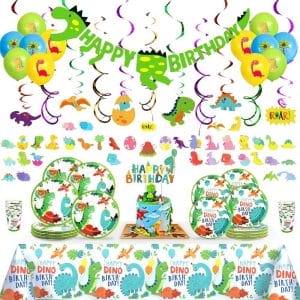 Cute Dinosaur Birthday Party Supplies Decoration