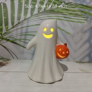 Cute Ghost Candle Holder Made Of Ceramic with Light
