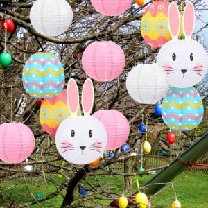 Egg Bunny Paper Lanterns for Spring Easter Supplies