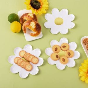 Flower Disposable Gold Foil Dessert Plates