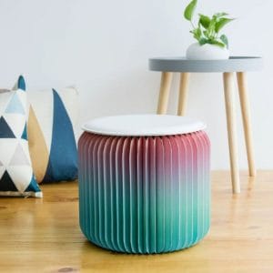 Foldable Rainbow Kraft Board Ottoman