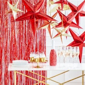 Gold Red Paper Star Decorations Party Decorations