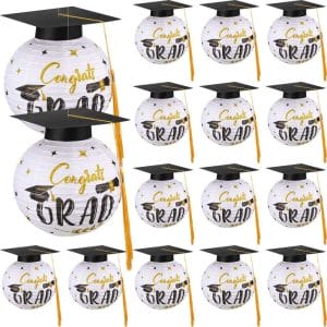 Graduation Party Lanterns Congrats Black Grad Cap Paper Lanterns