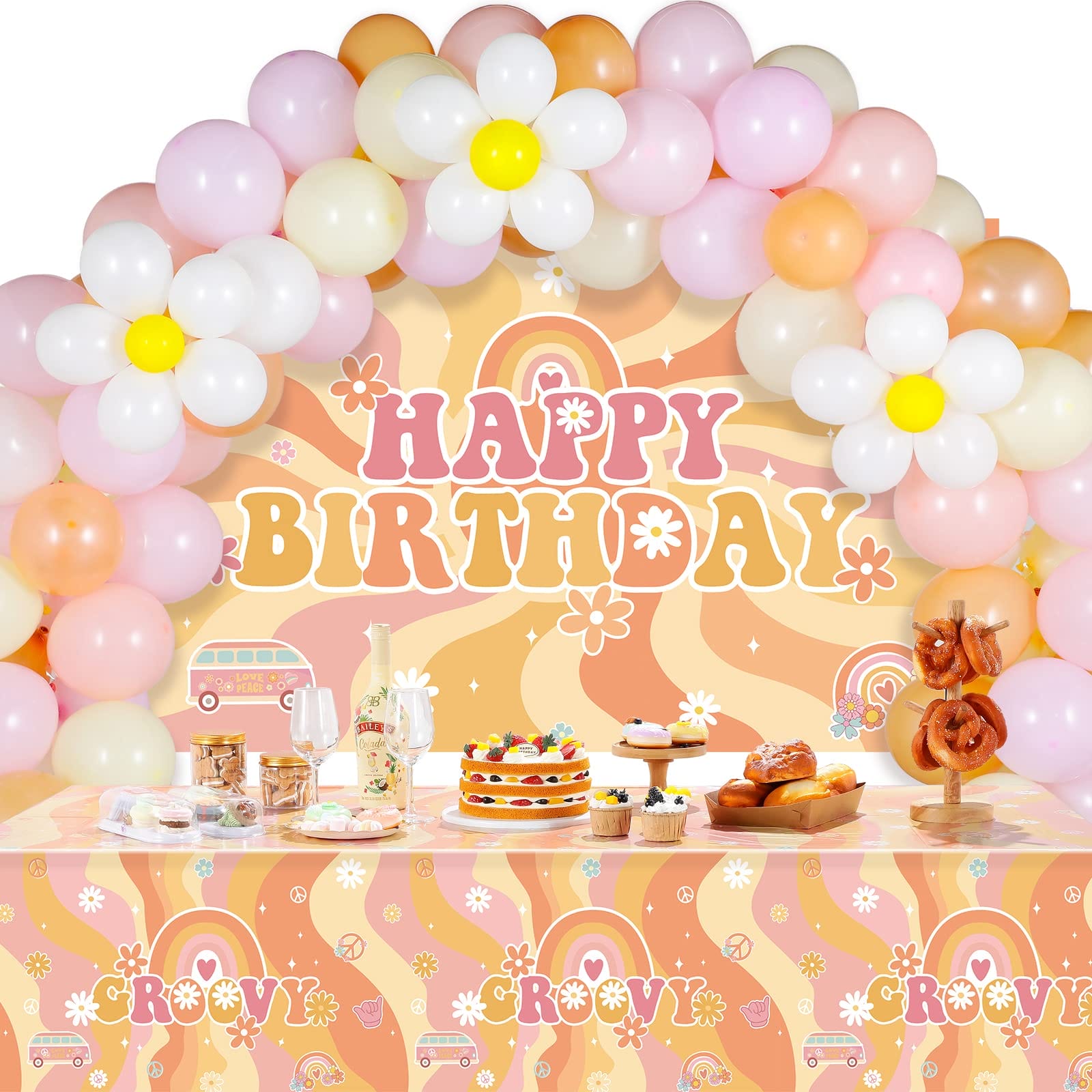 Daisy Balloon Backdrop  Flower Balloons – Swanky Party Box