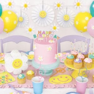 Groovy Party daisy themed party supplies set