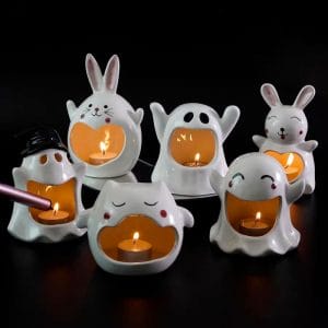 Halloween Ghost Candle Holder Ghost Ceramic Candle Holder