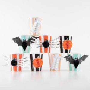 Halloween Honeycomb Paper Cups 3D Embellishments with Honeycomb Decorations