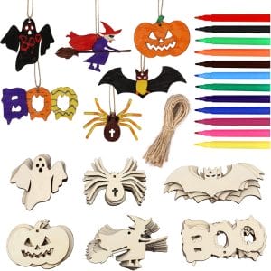 Halloween Wooden Crafts DIY Halloween Props Holiday Party Pendants
