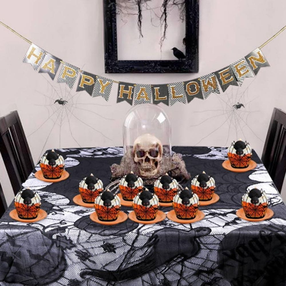 Halloween decorations with spider shape cupcake liner