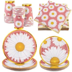 Pieces Daisy Flower Party Supplies Tableware Set